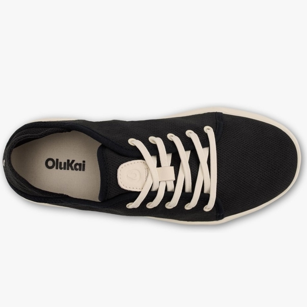 OluKai Women's Black and Cream Sneakers